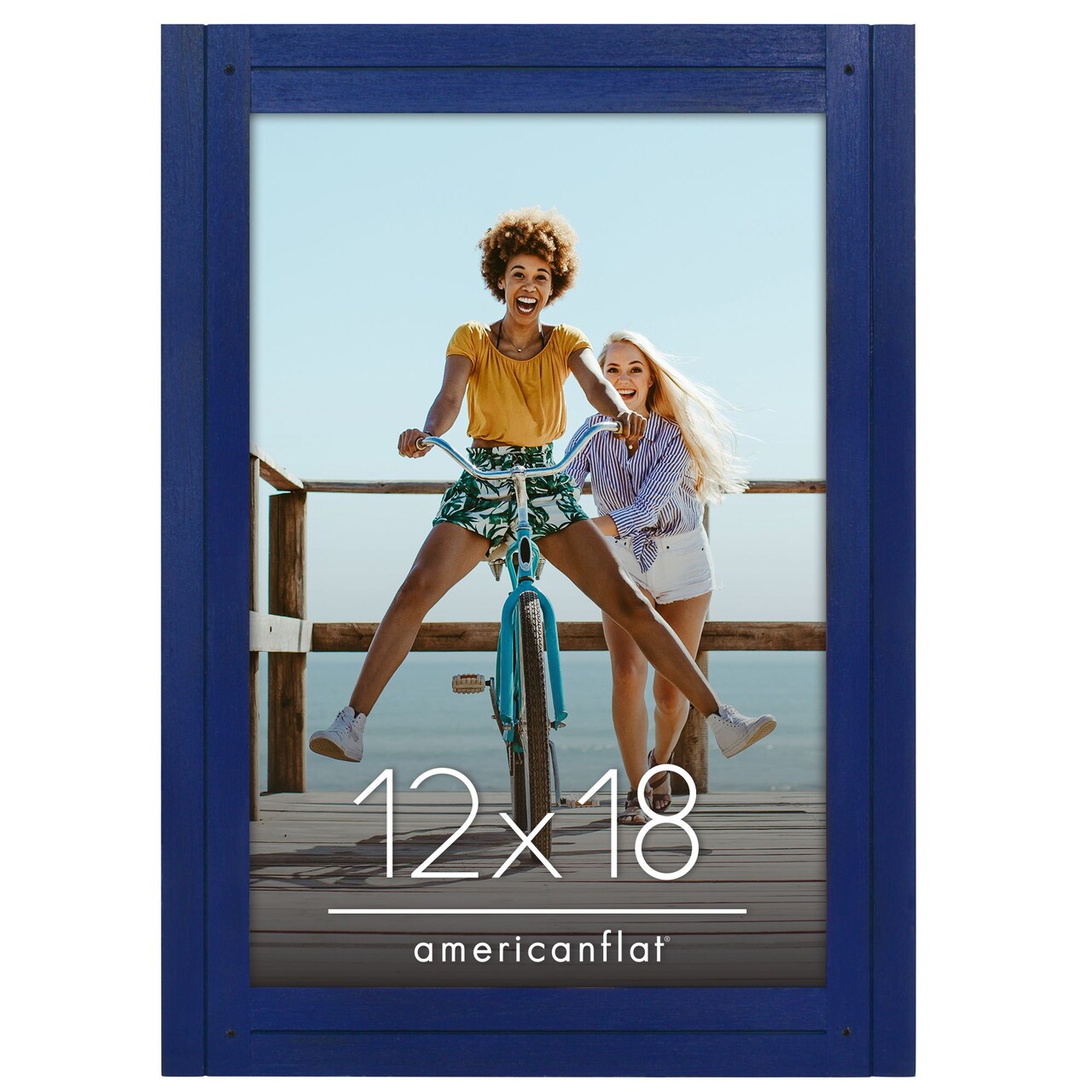 Americanflat Picture Frame - Rustic Picture Frame with Textured Engineered Wood, Shatter Resistant Glass and Easel Back - Horizontal and Vertical Display